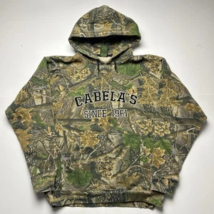 Vintage Cabela's Camo Hoodie Sweatshirt Pullover Seclusion 3D Pattern Sz XL - Picture 1 of 5