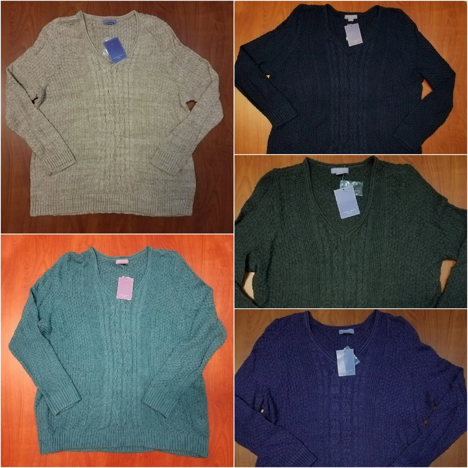 NUEVO SUÉTER MUJER TALLA GRANDE LAURA SCOTT CUELLO EN V TALLA 1X,2X,3X VARIOS COLORES NUEVO CON ETIQUETAS Foto 1 de 1