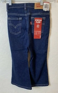 New LEVI'S Girl's JEANS 517 Flare Blue Vintage Stretch Size 4 Regular 16.5" Ins  - Picture 1 of 3