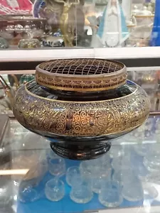 Jarrón de cristal dorado Moser Mercurial vintage muy raro - Imagen 1 de 15