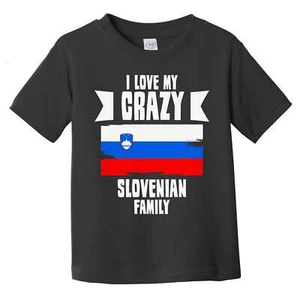 Camiseta I Love My Crazy Slovenian Family Divertida Bandera Eslovenia Infantil Niño Pequeño - Imagen 1 de 2