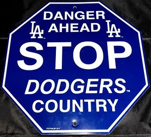 MLB Los Angeles Dodgers Danger Ahead Stop Sign - Picture 1 of 1