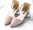 Chic Womens Faux Suede Pointy Toe Pumps Ankle Strap Sandals Casual Sandal Shoes