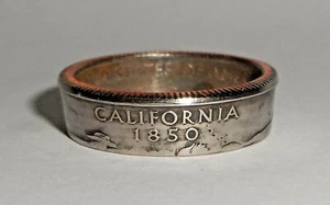"Sealed" California US STATE QUARTER Handcrafted Coin Ring Size 4-14 - Bild 1 von 2