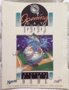 Florida Marlins 1993 Inaugural Game Program vs. Dodgers April 5th, 1993 - Picture 1 of 5