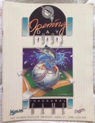 Florida Marlins 1993 Inaugural Game Program vs. Dodgers April 5th, 1993 - Image 1 of 4
