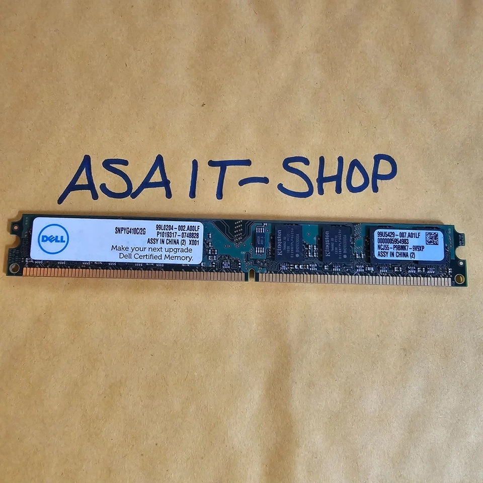 SNPYG410C/2G Dell Certified Memory 2GB DDR2 800MHz PC2-6400 240pin DIMM RAM - Image 1 of 1