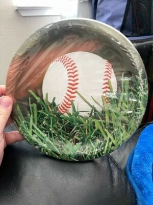 Sports Fanatic Baseball 8-3/4" Paper Plates 8 Pack Birthday Party Decorations - Image 1 of 2