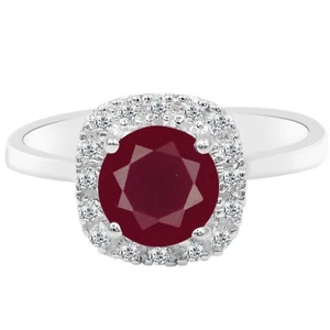 585er Weißgold 1,30Kt Natürlich Birmanisch Rubin IGI Zertifiziert Diamant Ring - Picture 1 of 4
