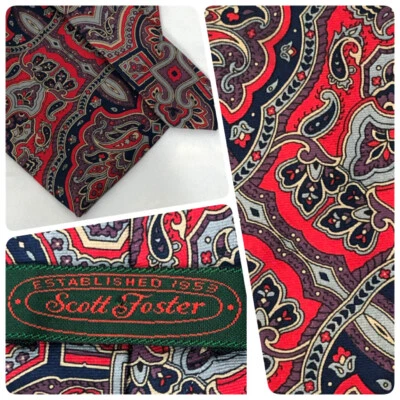 Corbata de seda de cachemira Scott Foster para hombre #T44 Foto 1 de 4