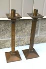 + Pair of Antique Altar Candlesticks, All Bronze, 15 1/2" ht. (CU258) chalice co