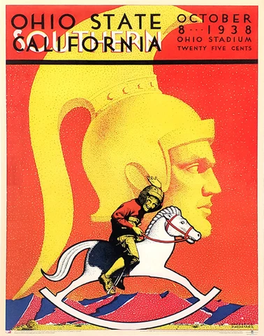 Classic OHIO STATE BUCKEYES FOOTBALL vs USC 1938 Program Cover 22x28 WALL POSTER Cover