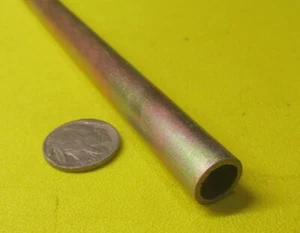 Yellow Zinc Steel Tube,  1/2" OD x .402" ID x .049" Wall x 3 Foot Length - Picture 1 of 12