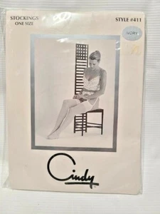 NIP Cindy Ultra Sheer Ivory Thigh High Stockings. One Size NEW - Picture 1 of 4