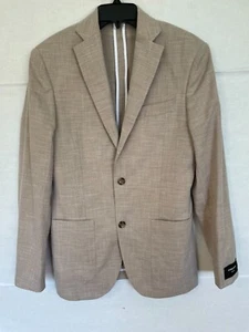 NORDSTROM GIACCA TUTA MISTO LINO/POLIESTERE UOMO TAGLIA 36 R MARRONE CHIARO NUOVA SENZA ETICHETTE - Foto 1 di 5