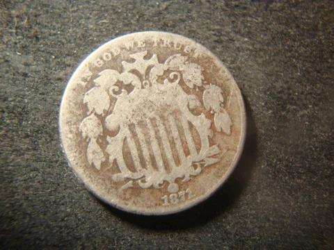 1871 Shield Nickel Nice Looking Full Date Coin RXR LNDR Cover