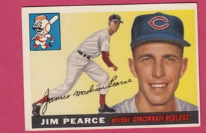 1955 Topps # 170 Jim Pearce - Redlegs  (EX)