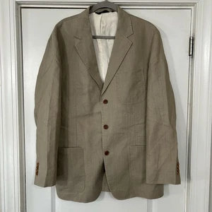 McKenzie Tribe 100% Linen Summer Blazer Men’s 42R Beige Coastal Lightweight EUC - Picture 1 of 17
