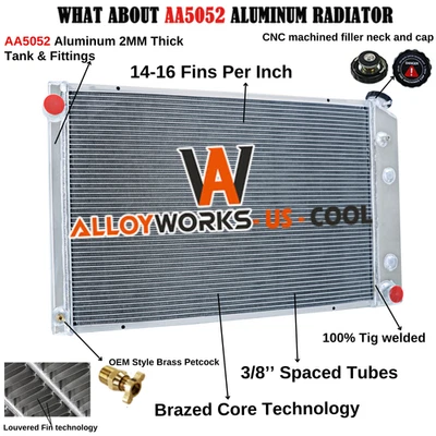 4 Row Radiator For 1973-1987 1979 CHEVY TRUCK C10 C20 C30 K10 K20 5.7L 7.4L V8 Foto 1 de 4