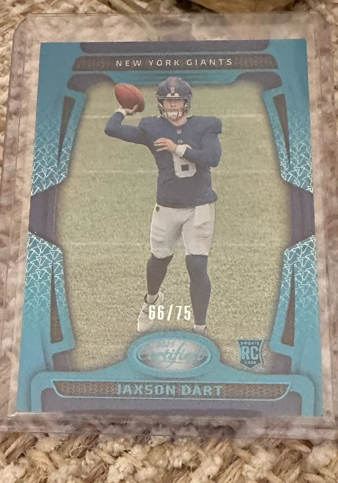 JAXSON DART - 2025 Certified Football RC Mirror Teal Parallel # 66/75 🔥 Giants! - Image 1 of 3