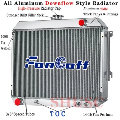3 Row Aluminum Radiator For 68-1974 Dodge Challenger Charger Coronet Sapporo 26" - Изображение 1 из 4