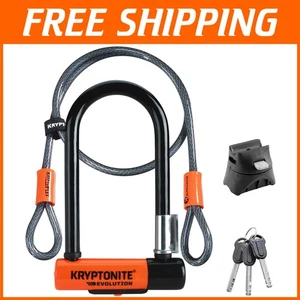 Heavy Duty U-Lock with Cable, Anti-Theft Bike Lock Set - Picture 1 of 11