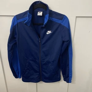Boy’s Nike Zip Up Track Jacket-XL-pouch Pocket- Full zip- 2 Tone Blue-Logo - Picture 1 of 7