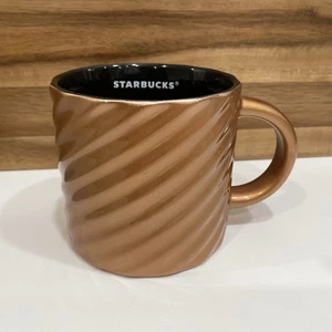 Starbucks Copper Bronze Gold Swirl Ceramic Coffee Tea Mug Cup 14 oz - Picture 1 of 6