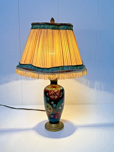 LAMPE ANCIENNE EN BRONZE DORÉ ÉMAUX CLOISONNÉS  XXème - Bild 1 von 19