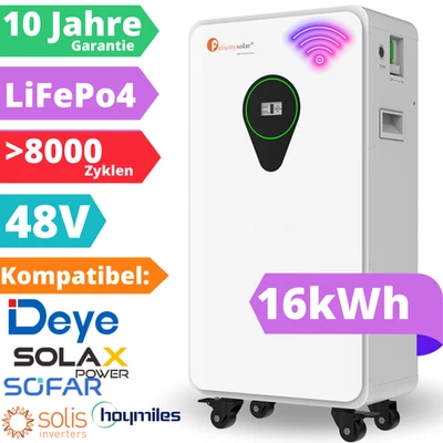 Felicity Solar Speicher Batteriespeicher 16 kWh PV Akku 48V LiFePO4 für Deye