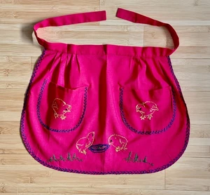 Vintage Baumwollschürze Pinny handgestickt Spuren auf Stoff Top Zustand - Bild 1 von 7