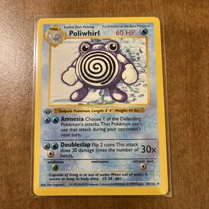 Poliwhirl 1st Edition Gray Stamp Base Set 1999 # 38/102 Pokémon TCG - Picture 1 of 2
