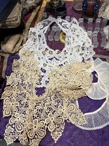 joli lot de 5 cols broderie et dentelle epoque 1930 - Imagen 1 de 5