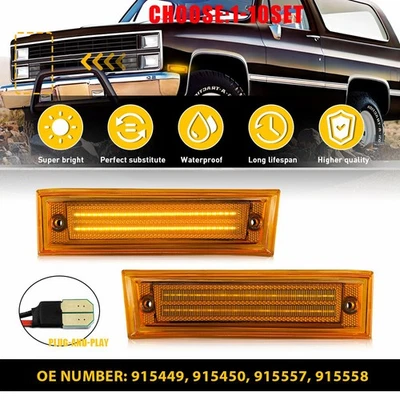 Luces de señalización laterales lente ámbar para camioneta Chevy GMC 1981-1991 Chevrolet C/K 2-10X Foto 1 de 4