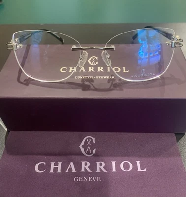 CHARRIOL PC71051 C02 серебро/золото и черный. 54 мм очки Cateye без оправы. - Изображение 1 из 4