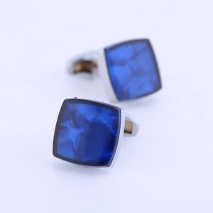 Fashion Starry Blue Square Men's French Style Cufflinks Suit Shirt Accessories - Picture 1 of 9
