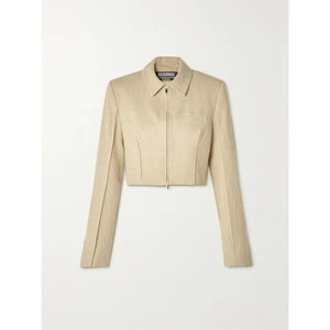 Jacquemus Limao Cropped Linen Jacket - 36 - Beige - Picture 1 of 7