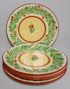 Gail Pittman SIENNA 10-5/8" Dinner Plates VINTAGE  GARLAND RIM SET OF FIVE - Picture 1 of 3