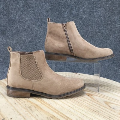 Sonoma Boots Womens 9.5 M Brantlee Casual Chelsea Ankle Bootie Taupe Fabric - Image 1 of 4