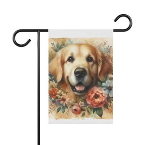 Golden Retriever Garden Banner Dog Lover Outdoor Flag Yard Decor, Pet Lover Gift - Picture 1 of 5