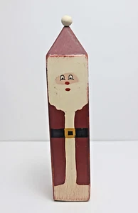 Wolf Creek Wooden Folk Art Square Santa Claus 13-1/2 . Signed, Eldora Iowa - Picture 1 of 5