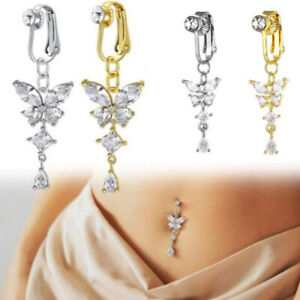 Belly Button Rings Non-Piercing Fake Septum Nose Ring Clip on Magnetic New