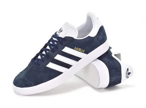 Zapatillas Adidas Originales Gazelle Para Hombre Con Cordones Blanco Azul Marino - Imagen 1 de 5