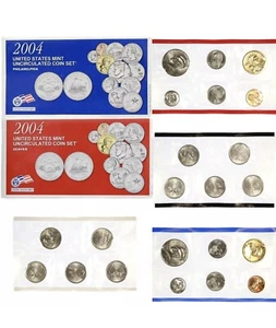 2004 P & D Mint Set Brillante Uncirculated Us With Envelopes & Coas (22 Coins) - Picture 1 of 5