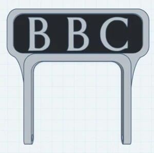Reproduction BBC Call Letters Mic Flag for RCA 44BX Vintage Microphone 3D print - Picture 1 of 4
