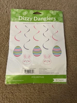 Creative Converting Dizzy Danglers Bunny / Eggs - 5 Count - Image 1 of 2
