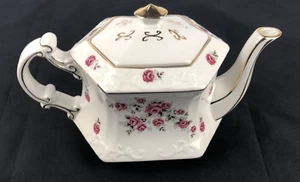 Vintage Ellgreave Wood & Son's Ironstone Floral Teekanne England Rosa Rosen - Bild 1 von 6