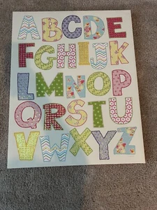 Abc Alphabet Picture Frame 24 1/2 L × 30 H Sapna Canvas Wall Art Kids Decor - Picture 1 of 5