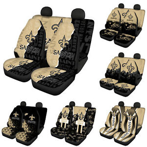 New Orleans Saints 5PCS Car Seat Covers Full Set Front&Rear Cushions Protectors