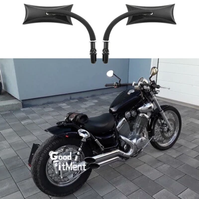 2x Black Motorcycle Rear View Side Mirrors For Yamaha Virago XV 535 750 1100 250 Foto 1 de 4